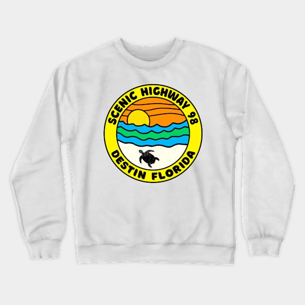 Scenic Highway 98 Destin Beach Florida Palms Panhandle Emerald Coast Crewneck Sweatshirt by TravelTime